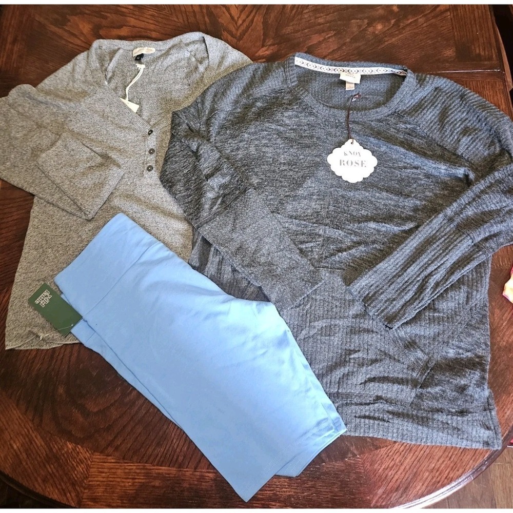 Women Large Clothing Lot 3 NWT Wild Fable Knox Rose Universal Thread Grey Blue